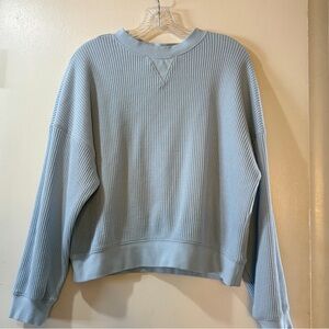 Blue Thermal Waffle Knit Top Gap Womens Sz Medium